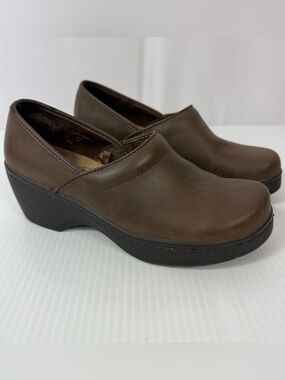 Dr. Scholl’s Corinne Brown Comfort Gel Pac Slip-On Clogs Heel Women’s Size 7.5